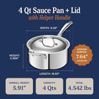 LEGEND COOKWARE 5-Ply Stainless Steel 4-Quart Sauce Pan - Image 6