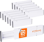 Lifewit 12 Pack 4" High Drawer Dividers 34-56cm/13.5-22" Adjustable Drawer by Lifewit