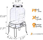 2 Gallon Glass Drink Dispenser, Beverage Dispenser - Image 4