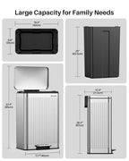 Lovewind 60 Liter/ 16 Gallon Stainless Steel Trash Can - Image 8