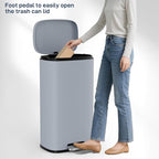 Arlopu 8/13.2 Gallon Step Trash Can, Stainless Steel Garbage Bin, Soft-Close - Image 6
