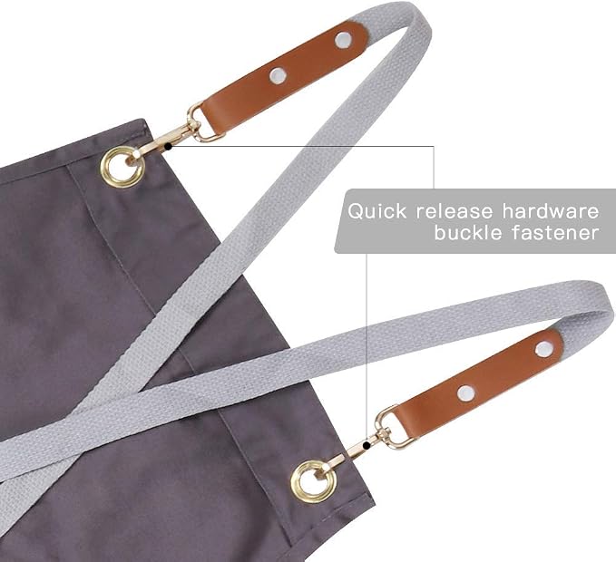 Mignongirl Chef Apron, Cross Back Apron - Image 2