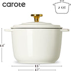 CAROTE 2QT Enameled Cast Iron Dutch Oven Pot - Image 2