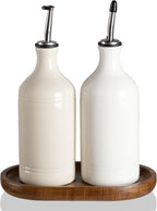 Sweejar Ceramic Olive Oil Dispenser Bottle Set, Opaque Oil Cruet Protects to by Sweejarco1949