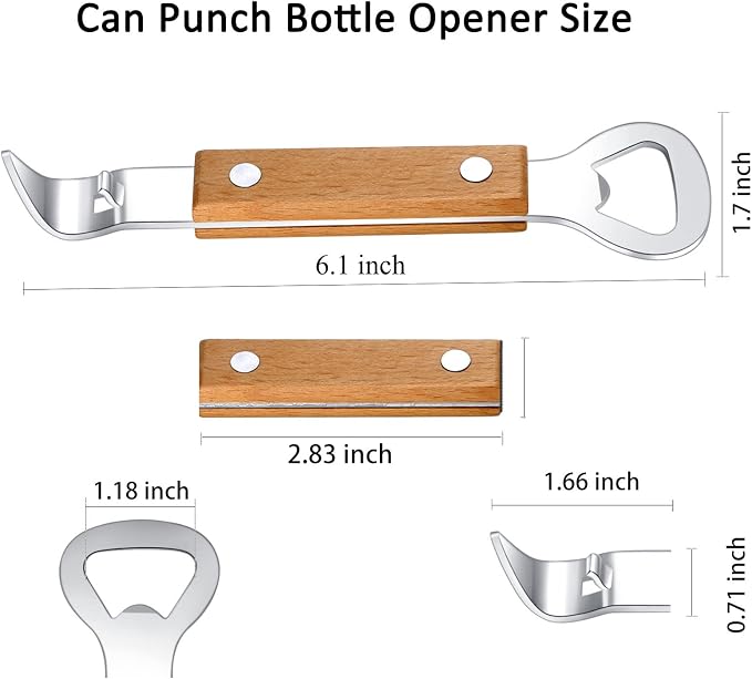 HANCELANT Can Punch Bottle Opener, Manual Stainless Steel Can Opener 1 Pack - Image 3