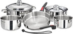 Magma 10 Piece Gourmet Nesting Stainless Steel Cookware Set, Induction - Image 2