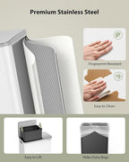 Dual Trash and Recycling Bins for Kitchen, 13.2 + 5.2 Gal Stainless Steel Trash - Image 3