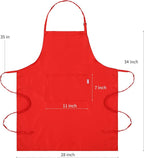 Red Apron for Women with Pockets | Lightweight and Adjustable Mens Kitchen Apron - Image 5