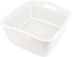Double-layer Plastic Fruits Vegetable Washing Basket Food Storage Multi-layer by LNQ+LUNIQI