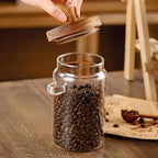 ANSQU Glass Jar with Wooden Lid & Spoon, 27oz Food Storage Containers Coffee - Image 3