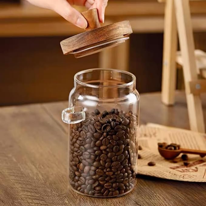 ANSQU Glass Jar with Lid, 20.3oz Food Storage Containers Coffee Jar Coffee - Image 4