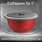 HIC Kitchen Collapsible Microwave Food Cover, BPA Free, Contains Splatter and - Image 3