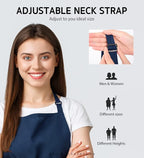 Syntus Apron for Men Women, Adjustable Cooking Kitchen Chef Aprons - Image 5