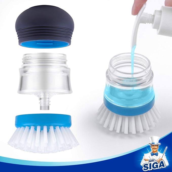 MR.SIGA Soap Dispensing Palm Brush, Kitchen Brush - Image 8
