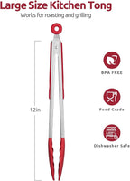 600ºF Heat Resistant Kitchen Tongs: U-Taste 12 inch Large Silicone Cooking Tong - Image 2