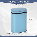 PayLessHere | 13 Gallon Stainless Steel Trash Can | Blue | Automatic Touchless - Image 7