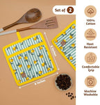 Folkulture Pot Holders for Kitchen | Pack of 2 Ribbed Soft Silicone Hot Pads - Image 3