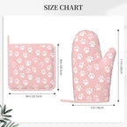 Oven Mitts and Pot Holders Pastel Pink Dog Paw Pattern Silicone Kitchen - Image 3