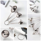 3 in 1 Metal Funnels for Filling Bottles Stainless Steel Small Kitchen Funnel - Image 7