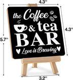 Coffee Bar Decor, Coffee Tea Bar Wood Sign - Image 2