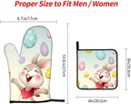 LOKMU Oven Mitts and Pot Holders Set of 3, Smiley Bunny - Image 3