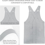 ELEZAY Aprons for Women with Pockets Plus Size Comfort Cross Back No Tie Cotton - Image 2