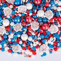Edible Red White Blue Confetti Sprinkles,Patriotic Fireworks Sprinkles,130g by Sugarzy