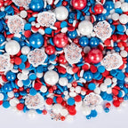 Edible Red White Blue Confetti Sprinkles,Patriotic Fireworks Sprinkles,130g by Sugarzy