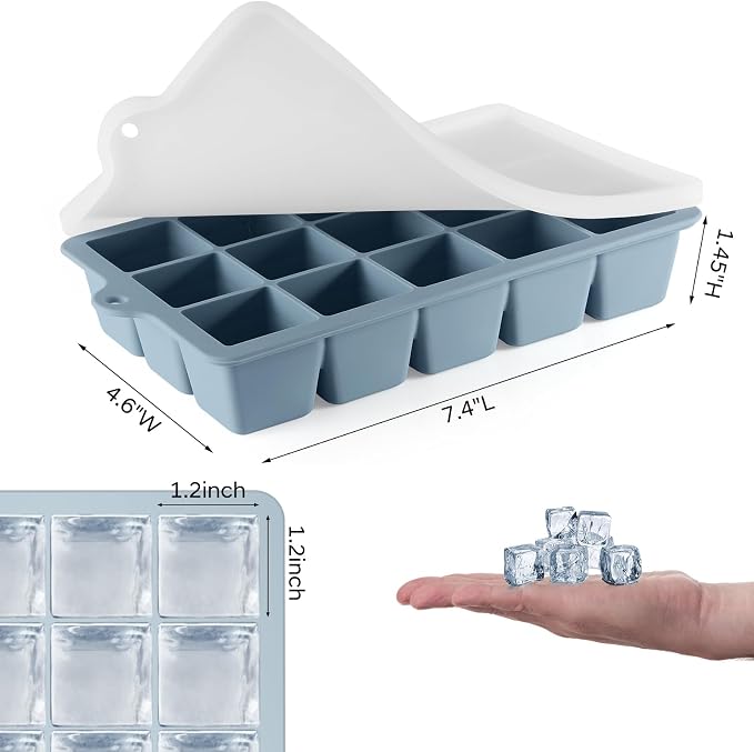 Silicone Ice Cube Tray 3 Pack, HANCELANT Ice Cube Mold, Ice Trays - Image 4