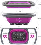 Qimh Collapsible Colander, Kitchen Colander Set Over Sink Strainer - Image 2
