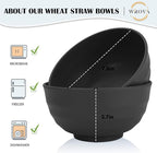 Wrova Wheat Straw Bowls Set 60 OZ Unbreakable Large Cereal Bowls Set of 6 - Image 2