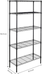 Amazon Basics 5-Shelf Adjustable Heavy Duty Steel Wire Storage Shelves - Image 3
