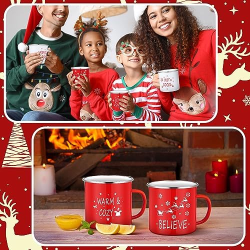 Mumufy 9 Pcs Christmas Coffee Mugs Winter Holiday Enamel Mugs with Quotes - Image 5