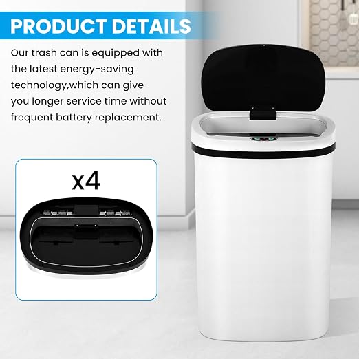 13 Gallon Trash Can, 50Liter Plastic High-Capacity Automatic Kitchen Trash Can - Image 7