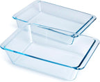 Set of 2 pcs Tempered Glass Baking Dish Set, Deep and Classic Borosilicate by HUSANMP