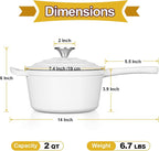 HaSteeL 2 QT Cast Iron Saucepan, Mini Enamel dutch oven - Image 2
