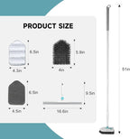 nacena Shower Scrubber with Long Handle, 4 in 1 Tile Tub Scrubber Brush with 3 - Image 2