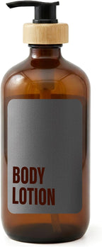 SAVVY & SORTED Amber Glass Body Lotion Dispenser by SAVVYSORTED%C2%AE
