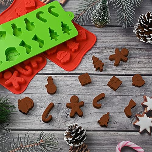 Christmas Chocolate Molds, Silicone Candy Molds, 6 Packs Santa Clause Snowman Gingerbread Man Shape Xmas Theme Baking Molds for Chocolate, Candy, Gummy, Jello, Wax Melts, Party Decor - Image 6