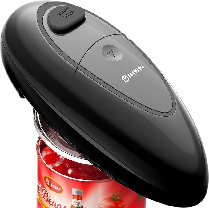 Electric Can Opener, Automatic Hands-Free One Touch, Smooth Edge Safety Cut by KingGardan