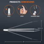 Hotec Stainless Steel Kitchen Tongs, 16 Inch Extra Long Locking Metal Food Tongs - Image 5