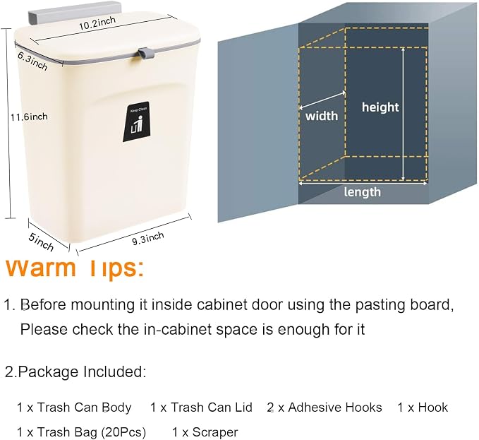 Tiyafuro 2.4 Gallon Kitchen Compost Bin - Image 7