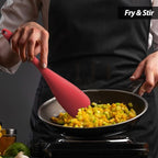 Cooking Spoon for Nonstick Cookwares, VOVOLY Silicone Spoon for Mixing - Image 8