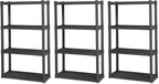 Sterilite 3-Pack 4 Shelf Unit, Heavy-Duty Shelving Storage and Utility Rack by Sterilite
