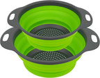 AUAUY 2 Pack Collapsible Colander Set, Round Silicone Folding Collapsible by AUAUY