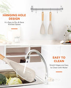Cooking Spoon for Nonstick Cookwares, Wood Handle Spoon for Mixing, and Scrape - Image 7