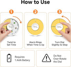 60-Minute Visual Timer, Twist to Set, Loud Battery-Powered Alarm, Easy Manual - Image 5