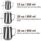Milk Frothing Pitcher, 20oz Stainless Steel Milk Frother Cup Steaming Pitcher - Image 4