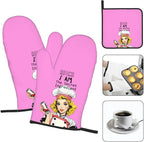Funny Oven Mitts and Pot Holders Sets, Cute Kitchen Oven Mitts Heat Resistant - Image 3