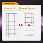 BestOffice Adjustable Wire Shelving Storage Shelves Heavy Duty Shelving Unit - Image 6